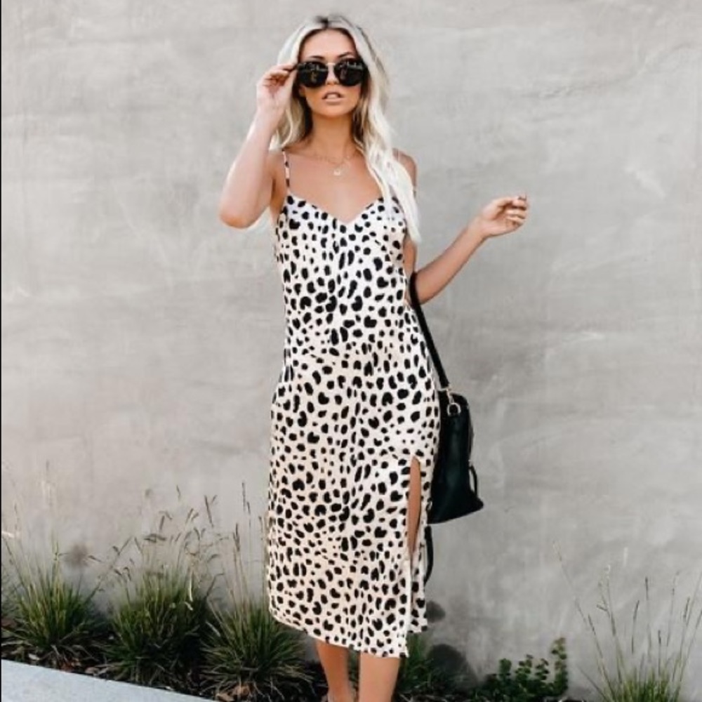 VICI | Fast Feline Leopard Midi Slip Dress Large